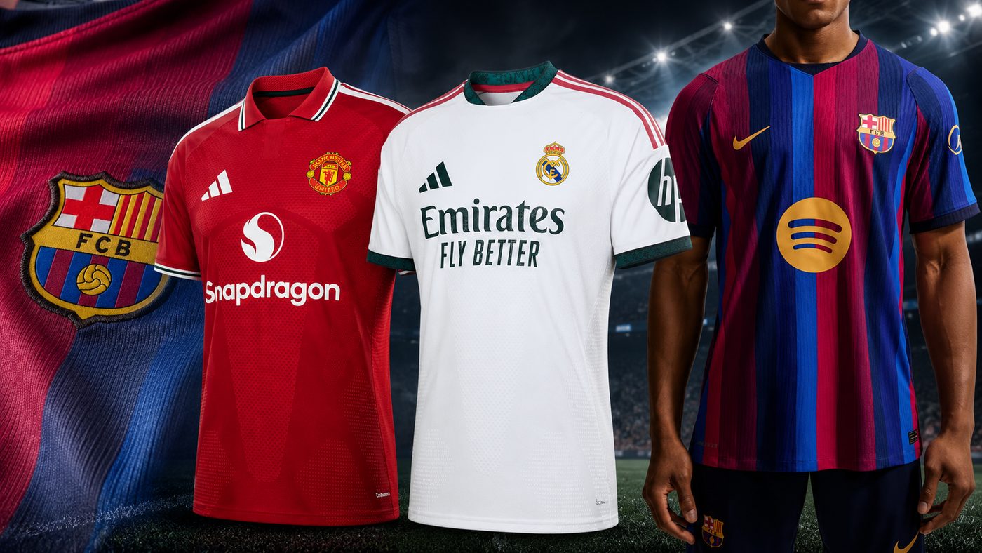 Elite Player Edition jerseys from FC Barcelona, Real Madrid and Manchester United